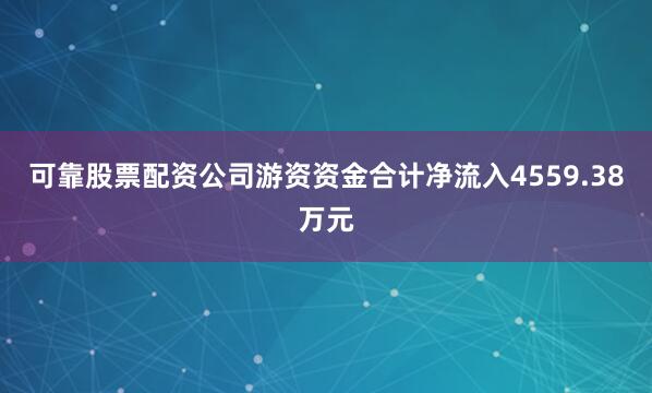 可靠股票配资公司游资资金合计净流入4559.38万元